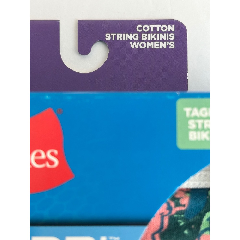 Hanes Cool Dri Cotton String Bikini Panties 3 Pack Multi Color Women S 5 NEW - Picture 2 of 5